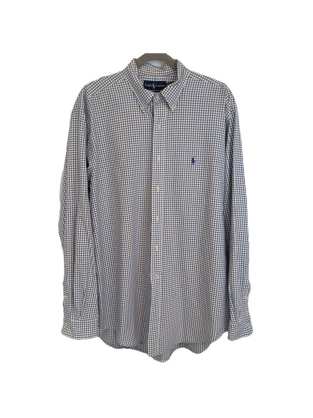 Polo Ralph Lauren Classic Fit Tattersall Oxford Shirt Blue Multi 16.5/L $125